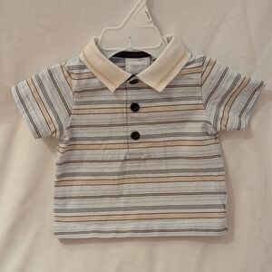 Classic Striped Polo for Kids - White and Blue